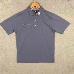 FootJoy Golf Polo Shirt Mens Medium Purple Athletic Fit Stretch Pique FJ Collar